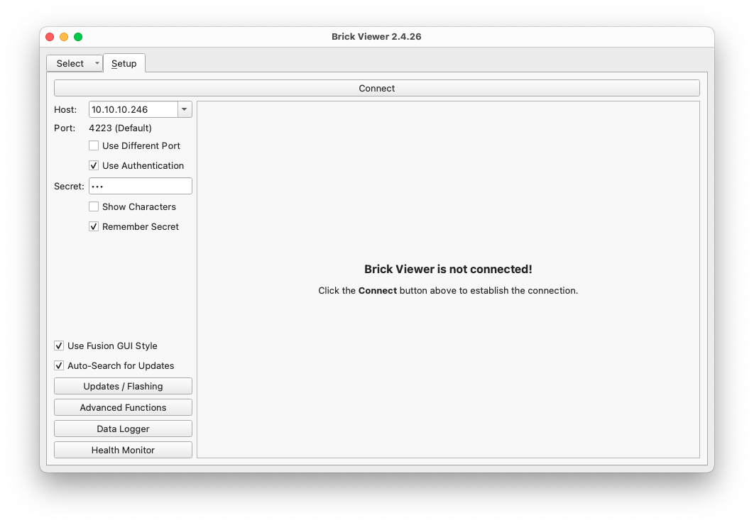BrickV on macOS