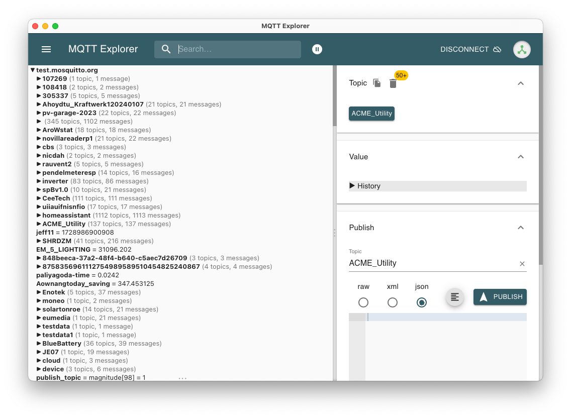 Overview of MQTT Explorer