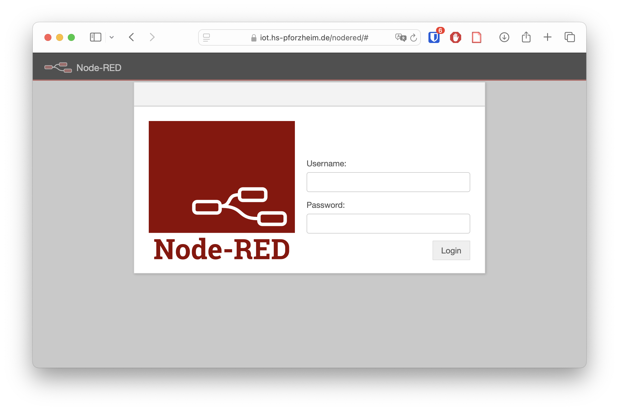 Node-RED Login Overview